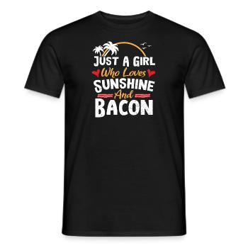 Just A Girl Who Loves Sunshine And Bacon - Bacon - Men's T-Shirt - black - Front - AI Model Male 178 light (178cm)