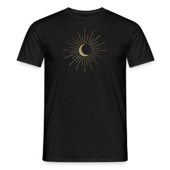 Golden Sun and Moon - Men's T-Shirt - black - Front - AI Model Male 178 light (178cm)