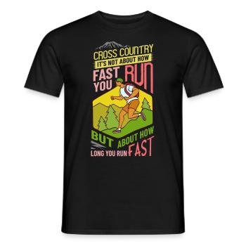 Cross Country Running Crosslauf Geländelauf Laufen - Heren T-shirt - zwart - Voor - AI Model Male 178 light (178cm)