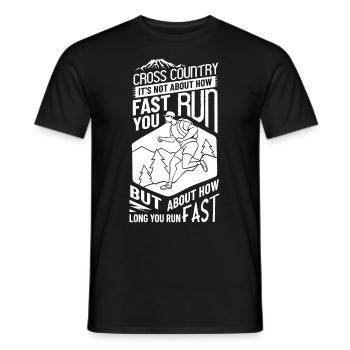 Cross Country Running Crosslauf Geländelauf Laufen - Heren T-shirt - zwart - Voor - AI Model Male 178 light (178cm)
