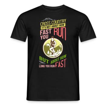 Cross Country Running Crosslauf Geländelauf Laufen - Heren T-shirt - zwart - Voor - AI Model Male 178 light (178cm)