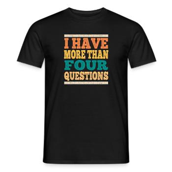 J’ai plus de quatre questions vintage - T-shirt homme - noir - Devant - AI Model Male 178 light (178cm)