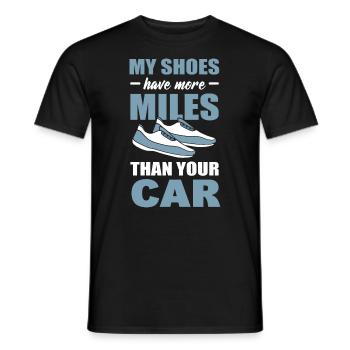 Mes chaussures ont plus de kilomètres que votre marathon automobile - T-shirt homme - noir - Devant - AI Model Male 178 light (178cm)