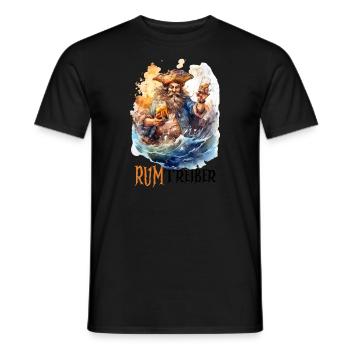Party Abenteuer mit dem 'RUMtreiber Funshirt - Männer T-Shirt - Schwarz - Vorne - AI Model Male 178 light (178cm)