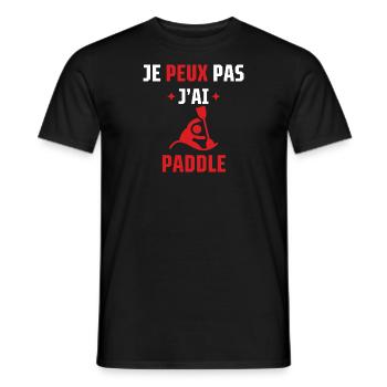 je peux pas j'ai paddle - T-shirt homme - noir - Devant - AI Model Male 178 light (178cm)