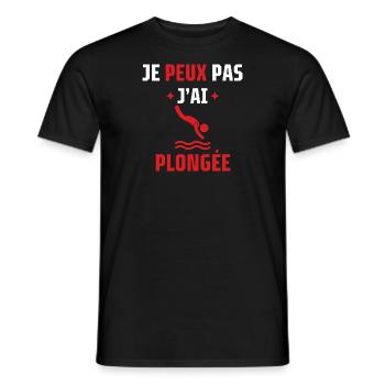 je peux pas j'ai plongée - T-shirt homme - noir - Devant - AI Model Male 178 light (178cm)
