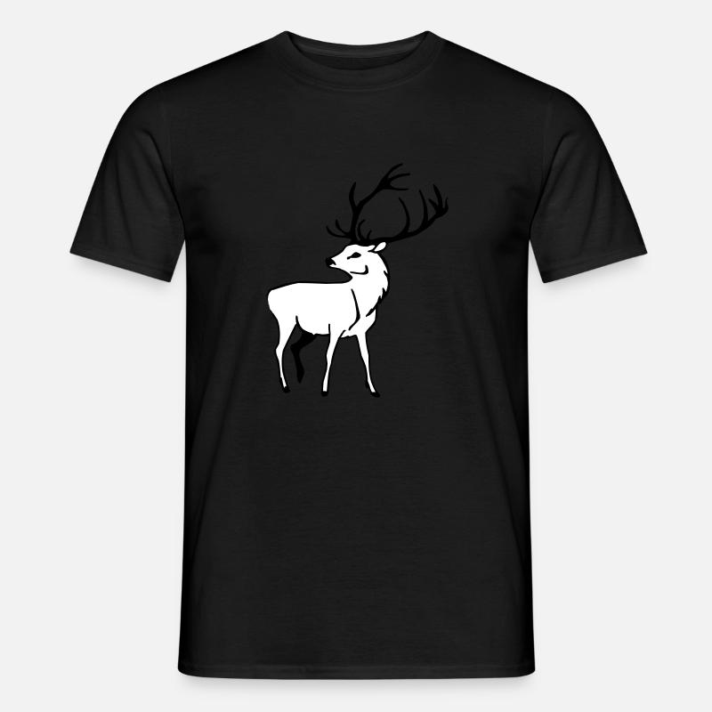 Edler Hirsch - Männer T-Shirt - Schwarz