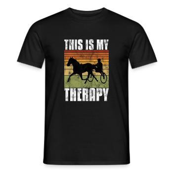 This is my therapy Trotting Harness Width Retro - Men's T-Shirt - black - Front - AI Model Male 178 light (178cm)