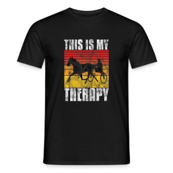 This is my therapy Trabrennen Trabreiten Retro - Männer T-Shirt - Schwarz - Vorne - AI Model Male 178 light (178cm)