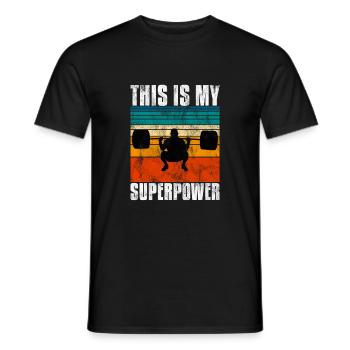 This is my superpower Bodybuilding Bodybuilder - Männer T-Shirt - Schwarz - Vorne - AI Model Male 178 light (178cm)