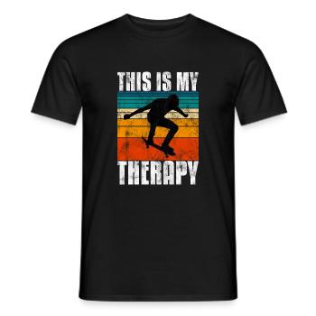 This is My therapy Skateboard Skateboarder Skate - Men's T-Shirt - black - Front - AI Model Male 178 light (178cm)