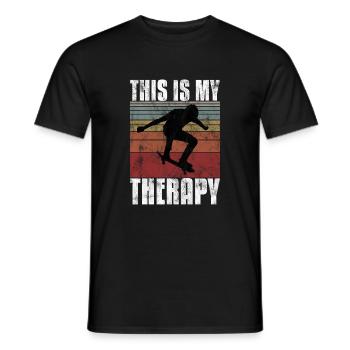 This is My therapy Skateboard Skateboarder Skate - Men's T-Shirt - black - Front - AI Model Male 178 light (178cm)