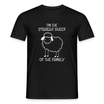 Im The Straight Sheep Of The Family - Men's T-Shirt - black - Front - AI Model Male 178 light (178cm)