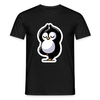 Pingouin de yoga - T-shirt homme - noir - Devant - AI Model Male 178 light (178cm)