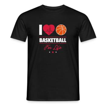 I Love Basketball – Forever a Baller - Men's T-Shirt - black - Front - AI Model Male 178 light (178cm)