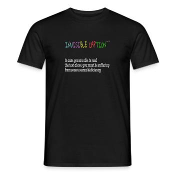 Invisible caption - Men's T-Shirt - black - Front - AI Model Male 178 light (178cm)