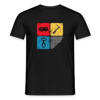 Bergsteigen Klettern Mountaineer Gipfel Hochtour - Männer T-Shirt - Schwarz - Vorne - AI Model Male 178 light (178cm)