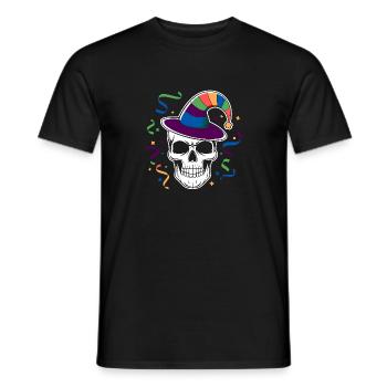 Drôle de carnaval Carnaval Crâne Helau - T-shirt homme - noir - Devant - AI Model Male 178 light (178cm)