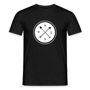 Boussole en cercle - T-shirt homme - noir - Devant - AI Model Male 178 light (178cm)