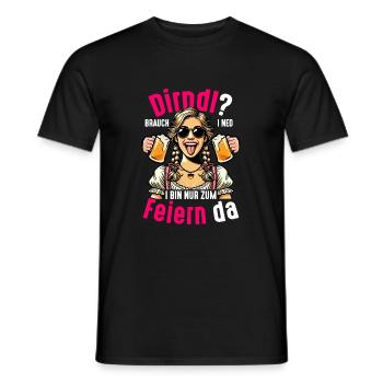 Dirndl Brauch I Ned I Bin Nur Zum Feiern Da Bier - Männer T-Shirt - Schwarz - Vorne - AI Model Male 178 light (178cm)