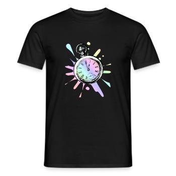 Horloge - idée colorée / cadeau - T-shirt homme - noir - Devant - AI Model Male 178 light (178cm)