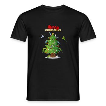 Wellensittich Weihnachtsbaum Geschenk Weihnachten - Männer T-Shirt - Schwarz - Vorne - AI Model Male 178 light (178cm)