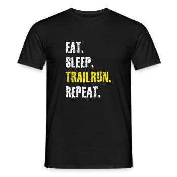 Trail Running Eat Sleep Traillauf Shirt Gift - Men's T-Shirt - black - Front - AI Model Male 178 light (178cm)