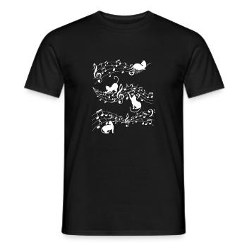 Music Note And Cat - Men's T-Shirt - black - Front - AI Model Male 178 light (178cm)