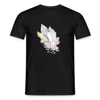 irisierende Kristalle mit Elfen Flügel und Sterne - Männer T-Shirt - Schwarz - Vorne - AI Model Male 178 light (178cm)