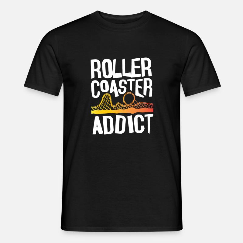 Roller Coaster Addict - Männer T-Shirt - Schwarz