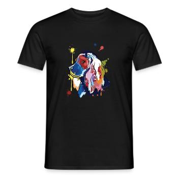 Cocker spaniel - bunte Illustration - Männer T-Shirt - Schwarz - Vorne - AI Model Male 178 light (178cm)