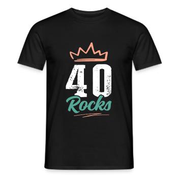 40 jahre alt rockt - Männer T-Shirt - Schwarz - Vorne - AI Model Male 178 light (178cm)