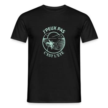Humour été plage soleil - T-shirt homme - noir - Devant - AI Model Male 178 light (178cm)