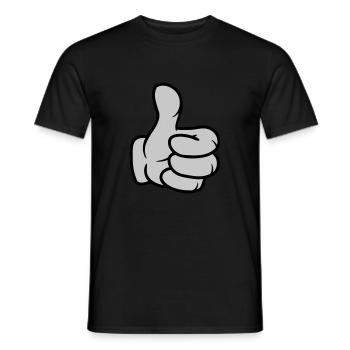Comic Hand Daumen hoch - Männer T-Shirt - Schwarz - Vorne - AI Model Male 178 light (178cm)