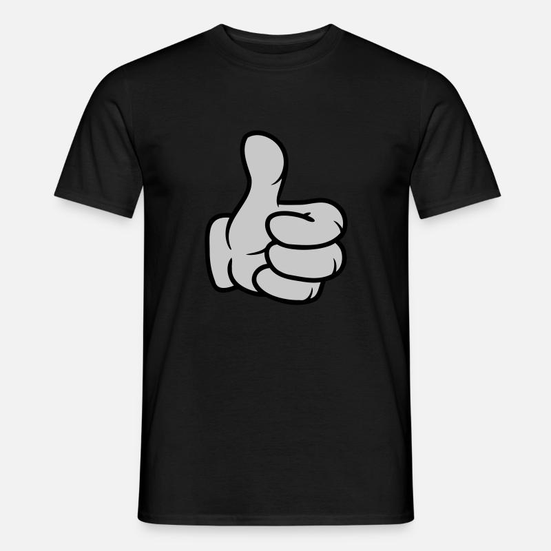 Comic Hand Pollice in su - T-shirt uomo - nero