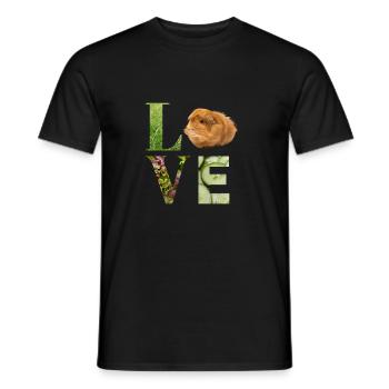 LOVE Meerschweinchen - Männer T-Shirt - Schwarz - Vorne - AI Model Male 178 light (178cm)