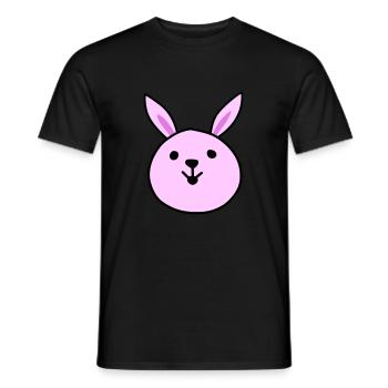 Cute pink rabbit - Men's T-Shirt - black - Front - AI Model Male 178 light (178cm)