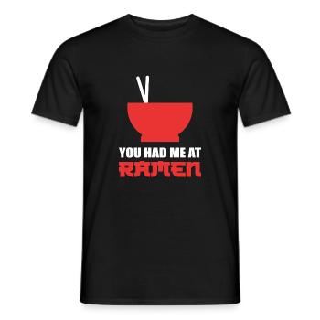Hatte mich bei Ramen Liebende Person Geschenk - Männer T-Shirt - Schwarz - Vorne - AI Model Male 178 light (178cm)