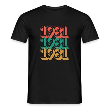 Anniversaire année 1981 / Vintage 1981 - T-shirt homme - noir - Devant - AI Model Male 178 light (178cm)