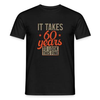It takes 60 years retro birthday gift - T-shirt homme - noir - Devant - AI Model Male 178 light (178cm)
