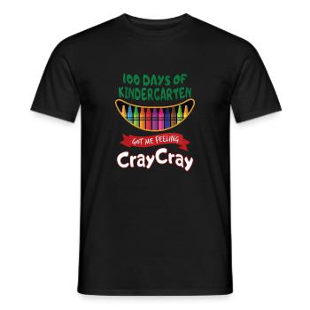 100 Days Of Kindergarten Got Me Feeling Cray Cray - Men's T-Shirt - black - Front - AI Model Male 178 light (178cm)