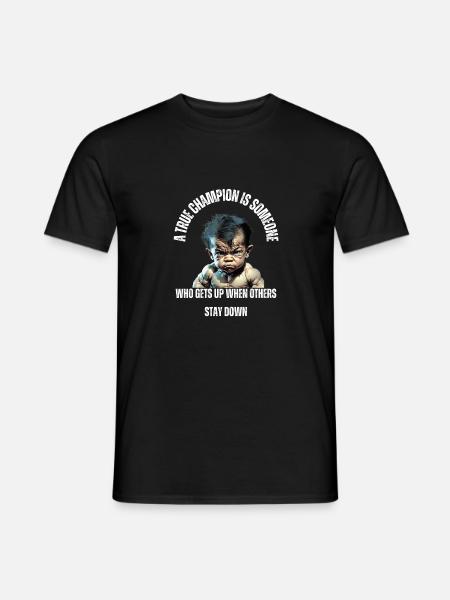 A true champion is someone Alfred - Männer T-Shirt - Schwarz