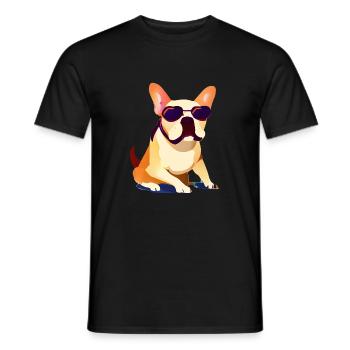 Chiens Dog Propriétaire Dog Bulldog Dog Owner - T-shirt homme - noir - Devant - AI Model Male 178 light (178cm)