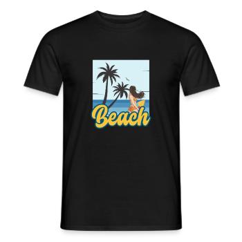 Beach Summer - Men's T-Shirt - black - Front - AI Model Male 178 light (178cm)