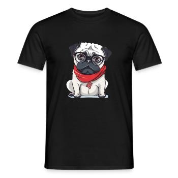 Mops - Männer T-Shirt - Schwarz - Vorne - AI Model Male 178 light (178cm)