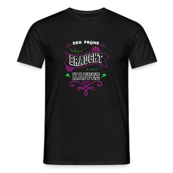 zitat süchtig geschenkidee verschlafen - Männer T-Shirt - Schwarz - Vorne - AI Model Male 178 light (178cm)