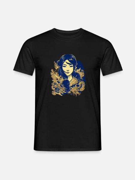 Vietnamese heroine in manga style - Men's T-Shirt - black