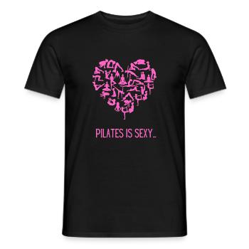LE PILATES EST SEXY - T-shirt homme - noir - Devant - AI Model Male 178 light (178cm)
