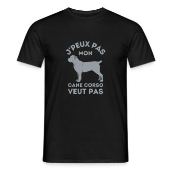 mon chien cane corso ne veut pas 2 - T-shirt homme - noir - Devant - AI Model Male 178 light (178cm)