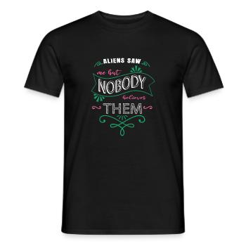 Drôles de dictons 51 Idée de cadeau d’anniversaire Alien Pun - T-shirt homme - noir - Devant - AI Model Male 178 light (178cm)
